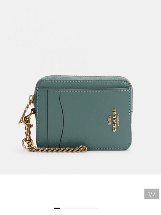 Coach Handbags - Coach Teal Leather Keychain card holder